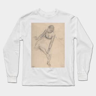 Dancer Adjusting Her Slipper by Edgar Degas Long Sleeve T-Shirt